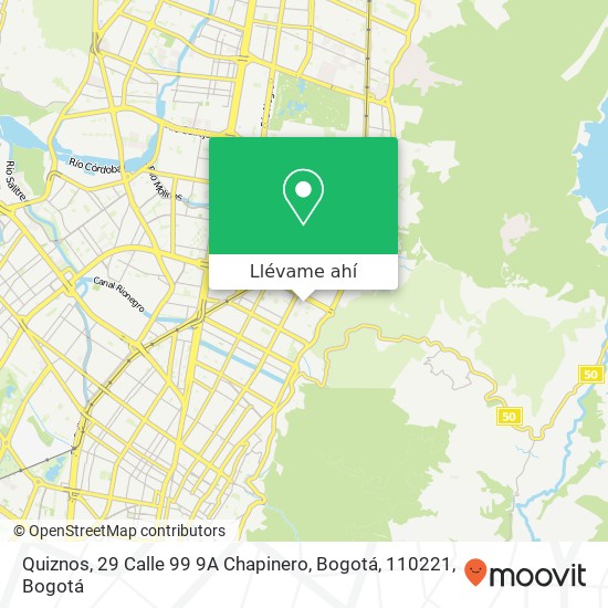 Mapa de Quiznos, 29 Calle 99 9A Chapinero, Bogotá, 110221