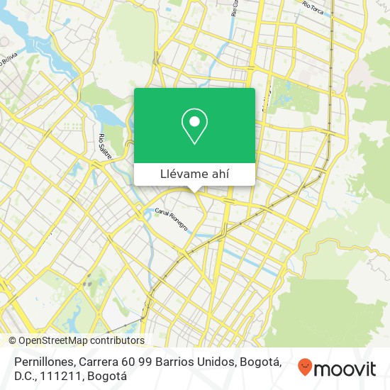 Mapa de Pernillones, Carrera 60 99 Barrios Unidos, Bogotá, D.C., 111211