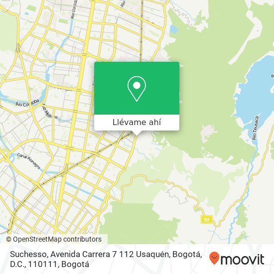 Mapa de Suchesso, Avenida Carrera 7 112 Usaquén, Bogotá, D.C., 110111