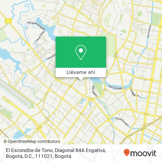 Mapa de El Escondite de Tono, Diagonal 84A Engativá, Bogotá, D.C., 111021