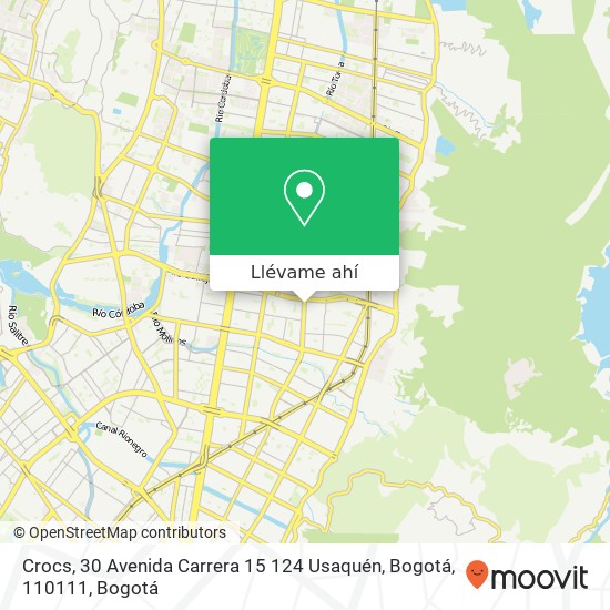 Mapa de Crocs, 30 Avenida Carrera 15 124 Usaquén, Bogotá, 110111