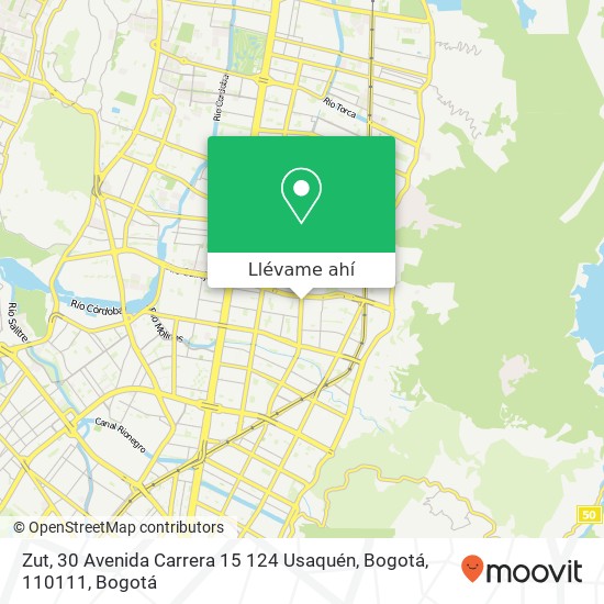 Mapa de Zut, 30 Avenida Carrera 15 124 Usaquén, Bogotá, 110111