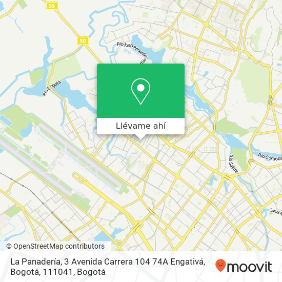 Mapa de La Panadería, 3 Avenida Carrera 104 74A Engativá, Bogotá, 111041