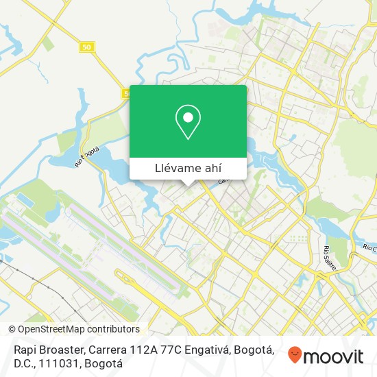 Mapa de Rapi Broaster, Carrera 112A 77C Engativá, Bogotá, D.C., 111031