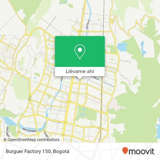 Mapa de Burguer Factory 150, Avenida Carrera 19 150 Usaquén, Bogotá, D.C., 110131