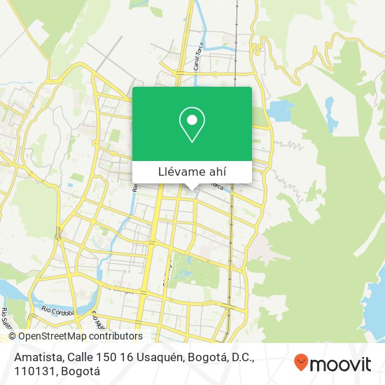 Mapa de Amatista, Calle 150 16 Usaquén, Bogotá, D.C., 110131