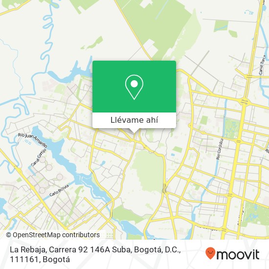 Mapa de La Rebaja, Carrera 92 146A Suba, Bogotá, D.C., 111161