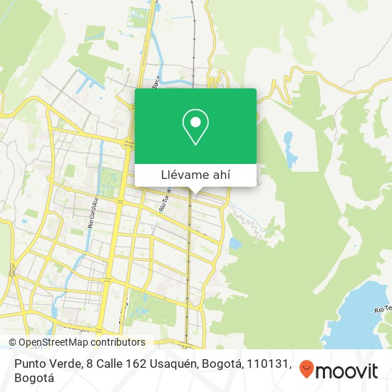 Mapa de Punto Verde, 8 Calle 162 Usaquén, Bogotá, 110131