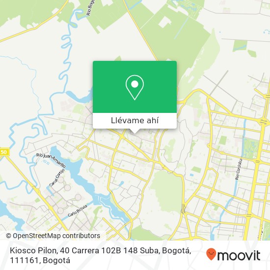 Mapa de Kiosco Pilon, 40 Carrera 102B 148 Suba, Bogotá, 111161
