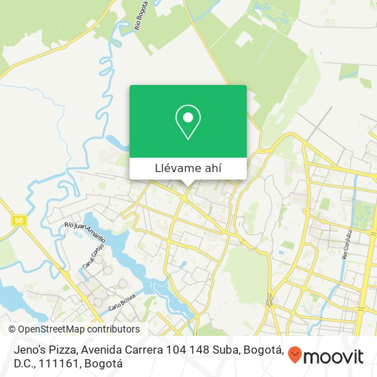 Mapa de Jeno's Pizza, Avenida Carrera 104 148 Suba, Bogotá, D.C., 111161