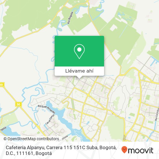 Mapa de Cafetería Alpanyu, Carrera 115 151C Suba, Bogotá, D.C., 111161