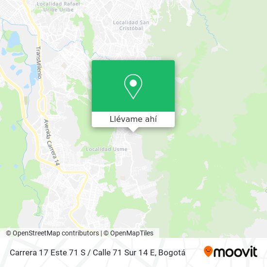 Mapa de Carrera 17 Este 71 S / Calle 71 Sur 14 E