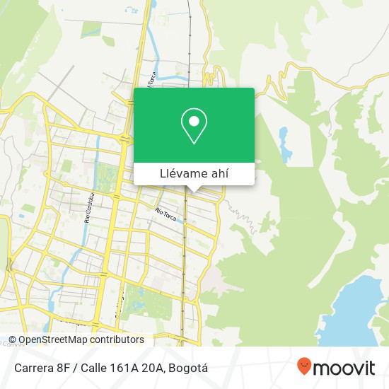 Mapa de Carrera 8F / Calle 161A 20A