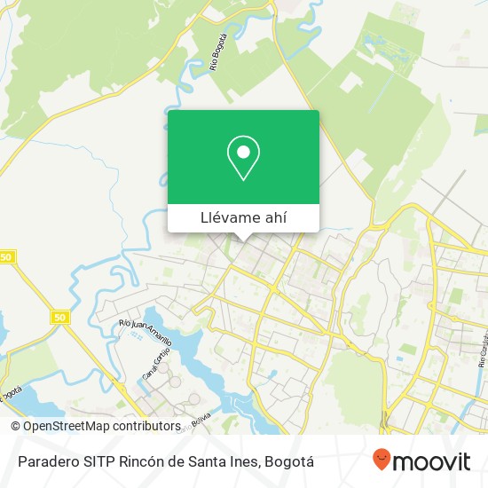 Mapa de Paradero SITP Rincón de Santa Ines