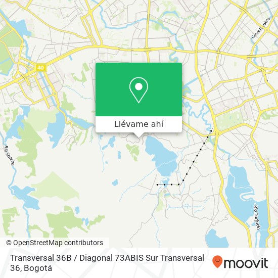 Mapa de Transversal 36B / Diagonal 73ABIS Sur Transversal 36