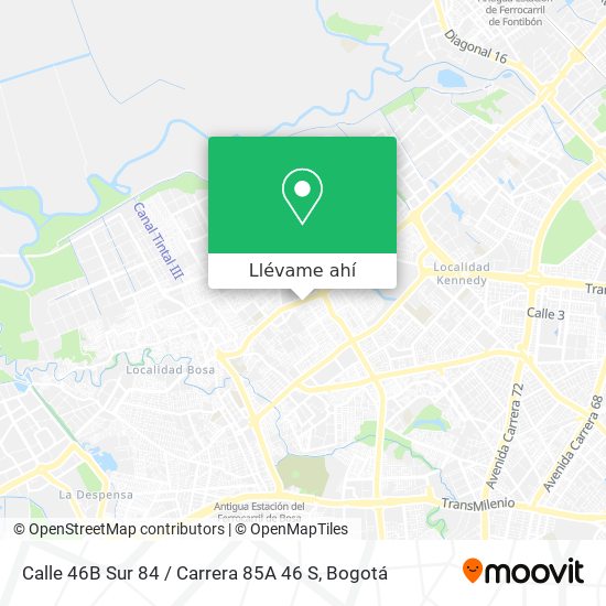 Mapa de Calle 46B Sur 84 / Carrera 85A 46 S