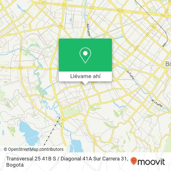 Mapa de Transversal 25 41B S / Diagonal 41A Sur Carrera 31