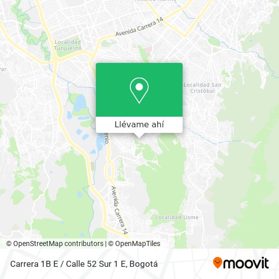 Mapa de Carrera 1B E / Calle 52 Sur 1 E