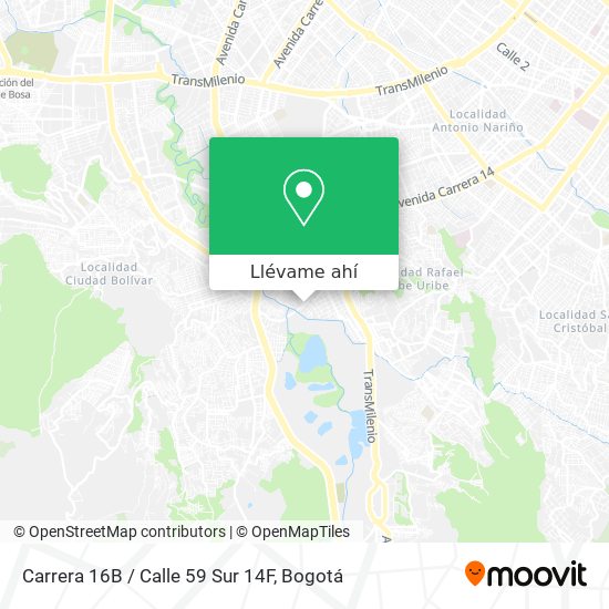 Mapa de Carrera 16B / Calle 59 Sur 14F