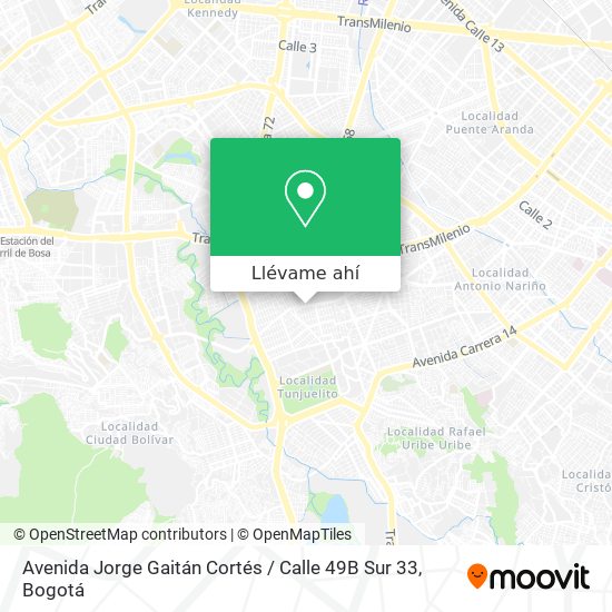 Mapa de Avenida Jorge Gaitán Cortés / Calle 49B Sur 33