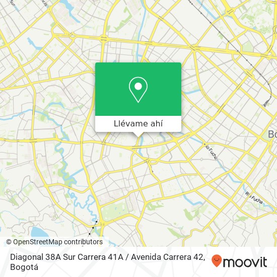 Mapa de Diagonal 38A Sur Carrera 41A / Avenida Carrera 42