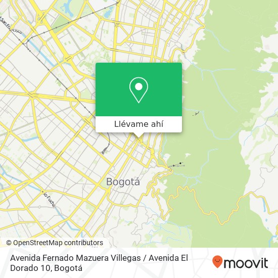 Mapa de Avenida Fernado Mazuera Villegas / Avenida El Dorado 10