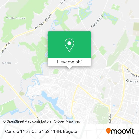 Mapa de Carrera 116 / Calle 152 114H