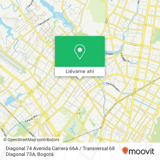 Mapa de Diagonal 74 Avenida Carrera 66A / Transversal 68 Diagonal 73A