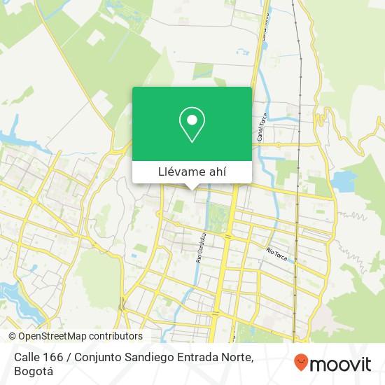 Mapa de Calle 166 / Conjunto Sandiego Entrada Norte