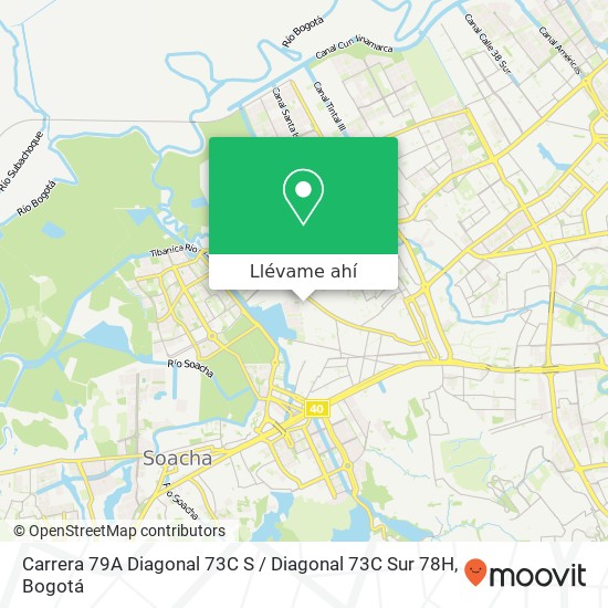 Mapa de Carrera 79A Diagonal 73C S / Diagonal 73C Sur 78H