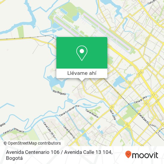 Mapa de Avenida Centenario 106 / Avenida Calle 13 104