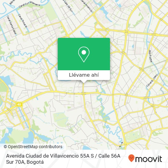 Mapa de Avenida Ciudad de Villavicencio 55A S / Calle 56A Sur 70A