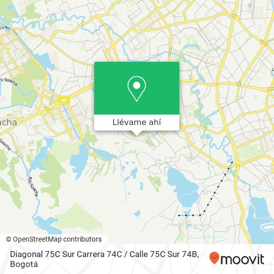 Mapa de Diagonal 75C Sur Carrera 74C / Calle 75C Sur 74B