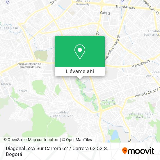 Mapa de Diagonal 52A Sur Carrera 62 / Carrera 62 52 S