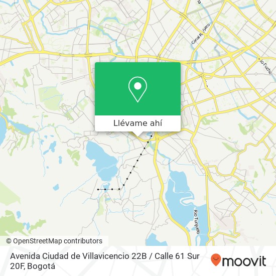 Mapa de Avenida Ciudad de Villavicencio 22B / Calle 61 Sur 20F