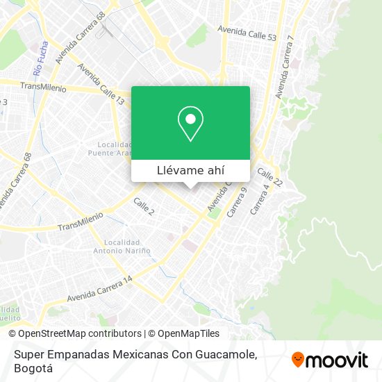 Mapa de Super Empanadas Mexicanas Con Guacamole