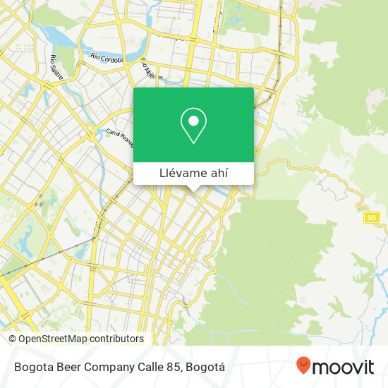 Mapa de Bogota Beer Company Calle 85