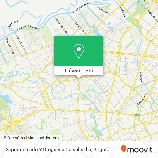 Mapa de Supermercado Y Droguería Colsubsidio