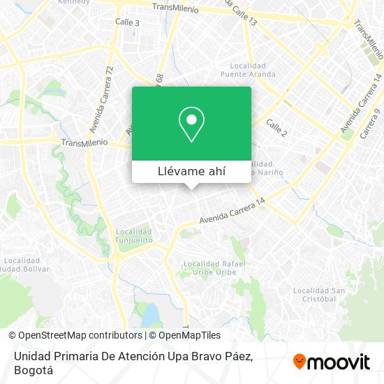 Mapa de Unidad Primaria De Atención Upa Bravo Páez