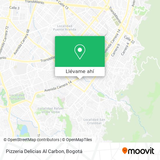 Mapa de Pizzeria Delicias Al Carbon