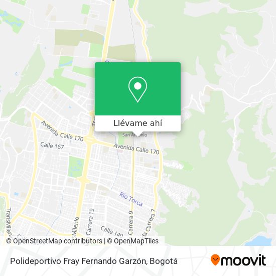 Mapa de Polideportivo Fray Fernando Garzón