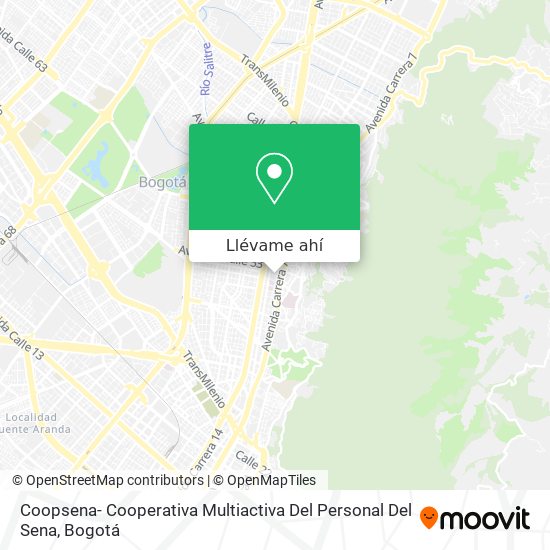 Mapa de Coopsena- Cooperativa Multiactiva Del Personal Del Sena