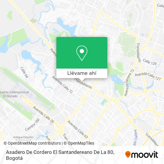 Mapa de Asadero De Cordero El Santandereano De La 80