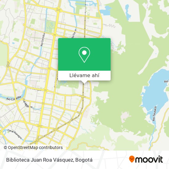 Mapa de Biblioteca Juan Roa Vásquez