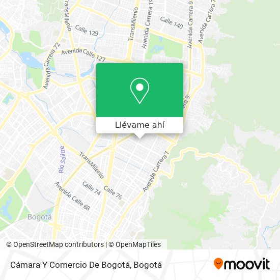 Mapa de Cámara Y Comercio De Bogotá