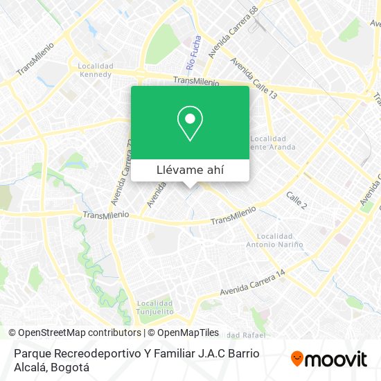 Mapa de Parque Recreodeportivo Y Familiar J.A.C Barrio Alcalá