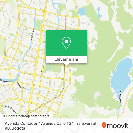 Mapa de Avenida Contador / Avenida Calle 134 Transversal 9B