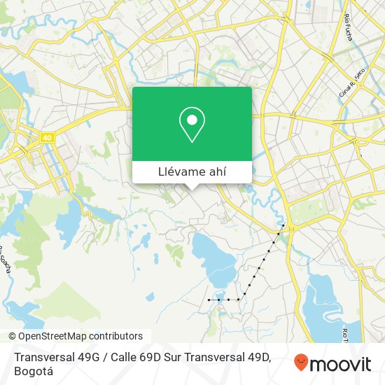 Mapa de Transversal 49G / Calle 69D Sur Transversal 49D