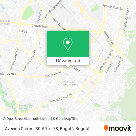 Mapa de Avenida Carrera 30 # 1b - 78, Bogotá
