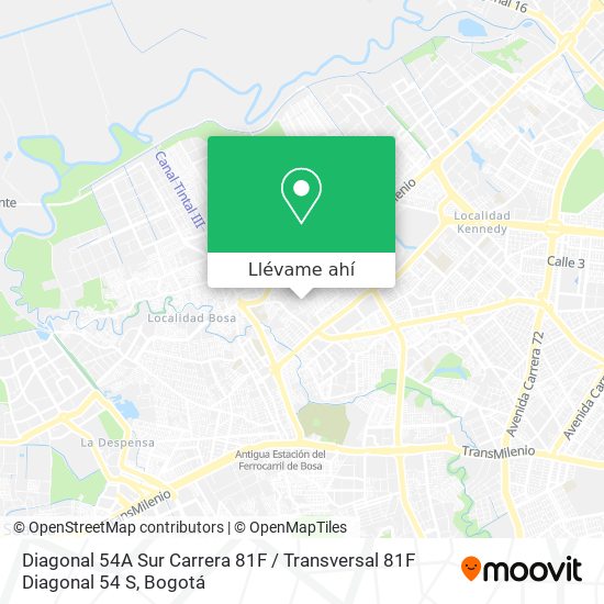 Mapa de Diagonal 54A Sur Carrera 81F / Transversal 81F Diagonal 54 S